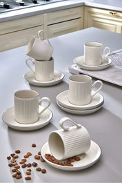 Hermia Juego de Tazas de Café MCH10367 Blanco (12 Piezas)